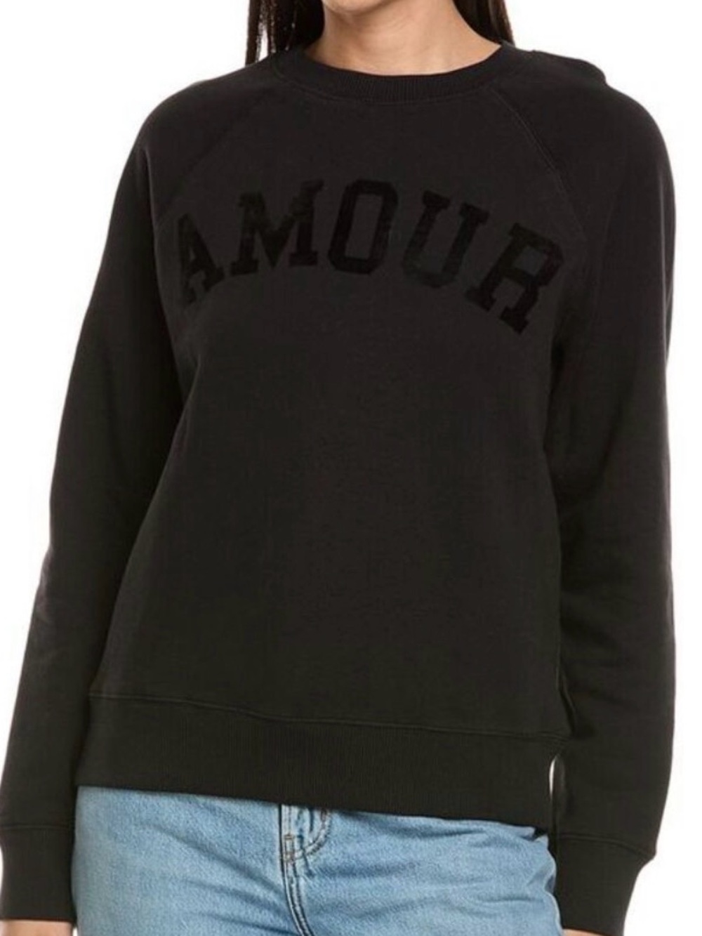 Zadig & Voltaire Amour Flocked Sweatshirt Black Large Pullover Crewneck - Picture 7 of 7